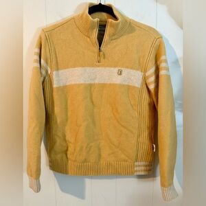 PGA Tour 1/4 Zip Yellow Lined Sweater, Size S